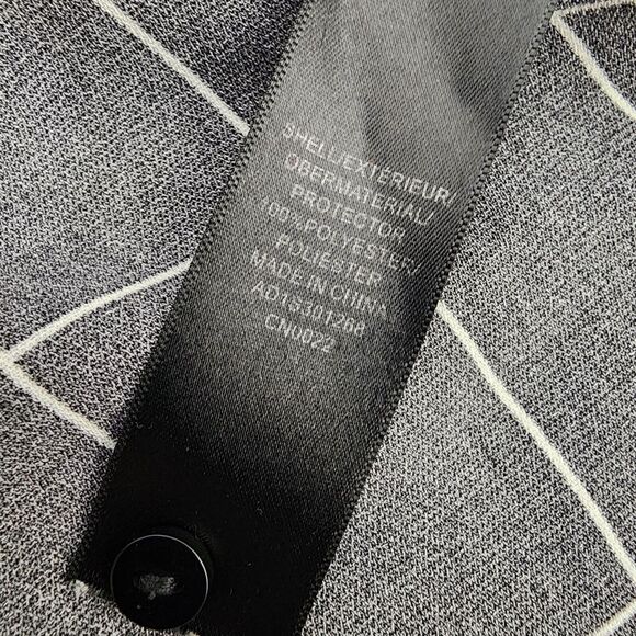 Adrianna Papell Womens Top Medium Black White Plaid Bell Sleeve Keyhole Relaxed - Picture 10 of 11